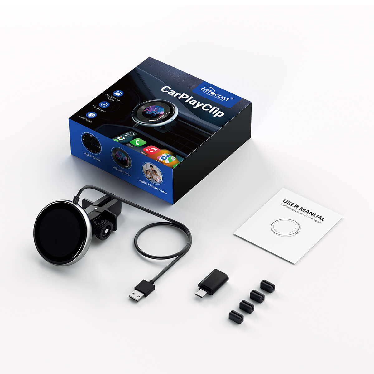 OTTOCAST® CarPlayClip Wireless Adapter
