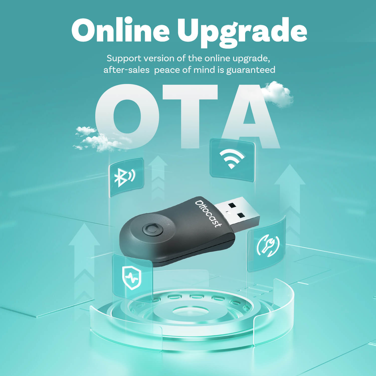 Ottocast Mini Adaptateur CarPlay/Android Auto sans fil
