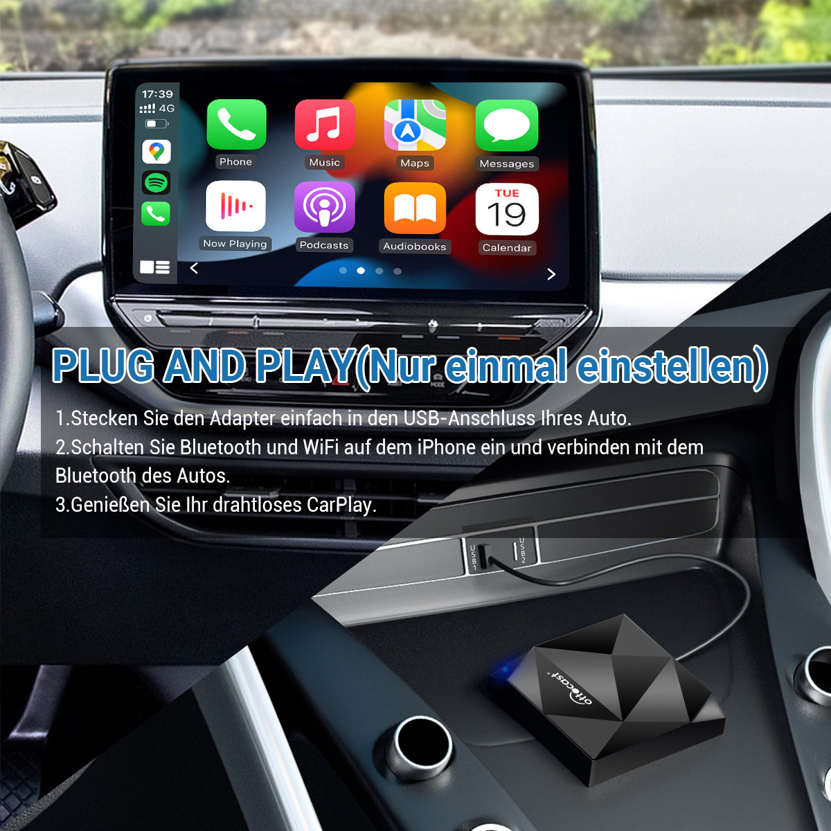 OTTOCAST® U2-AIR Wireless CarPlay Adapter