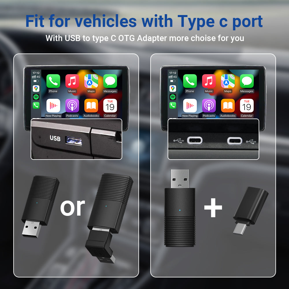 (🎉Summer Sale 40% OFF) Mini Wireless CarPlay/Android auto Adapter