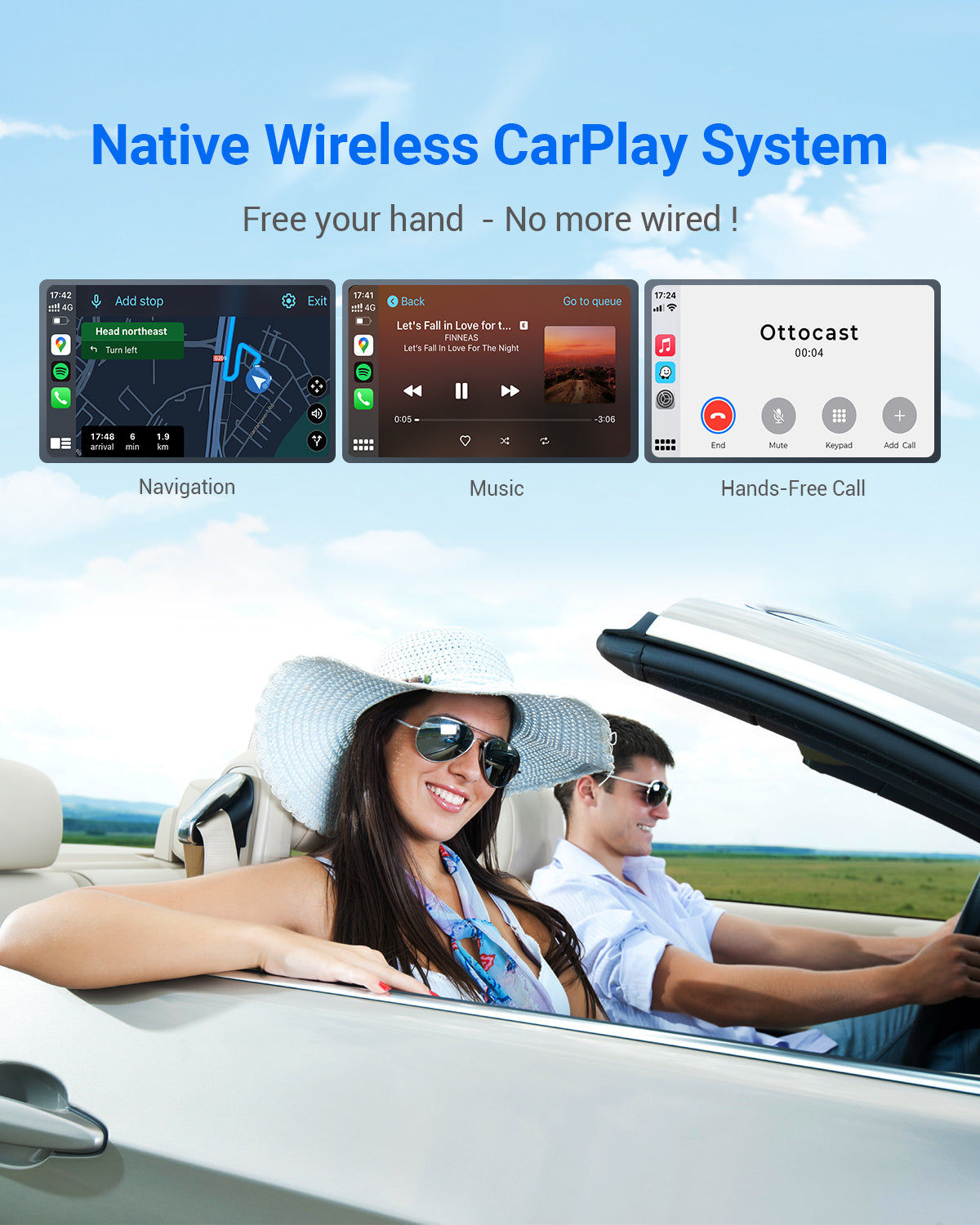 OTTOCAST® U2AIR Pro Wireless CarPlay Adapter