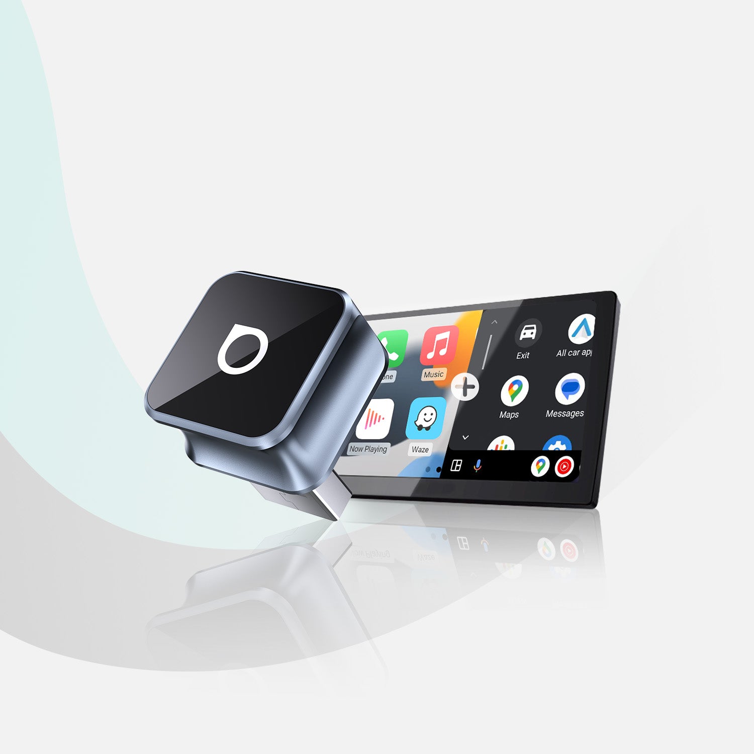OTTOCAST® Mini 3.0 Ultra Cube Adaptador inalámbrico CarPlay Android Auto para coche
