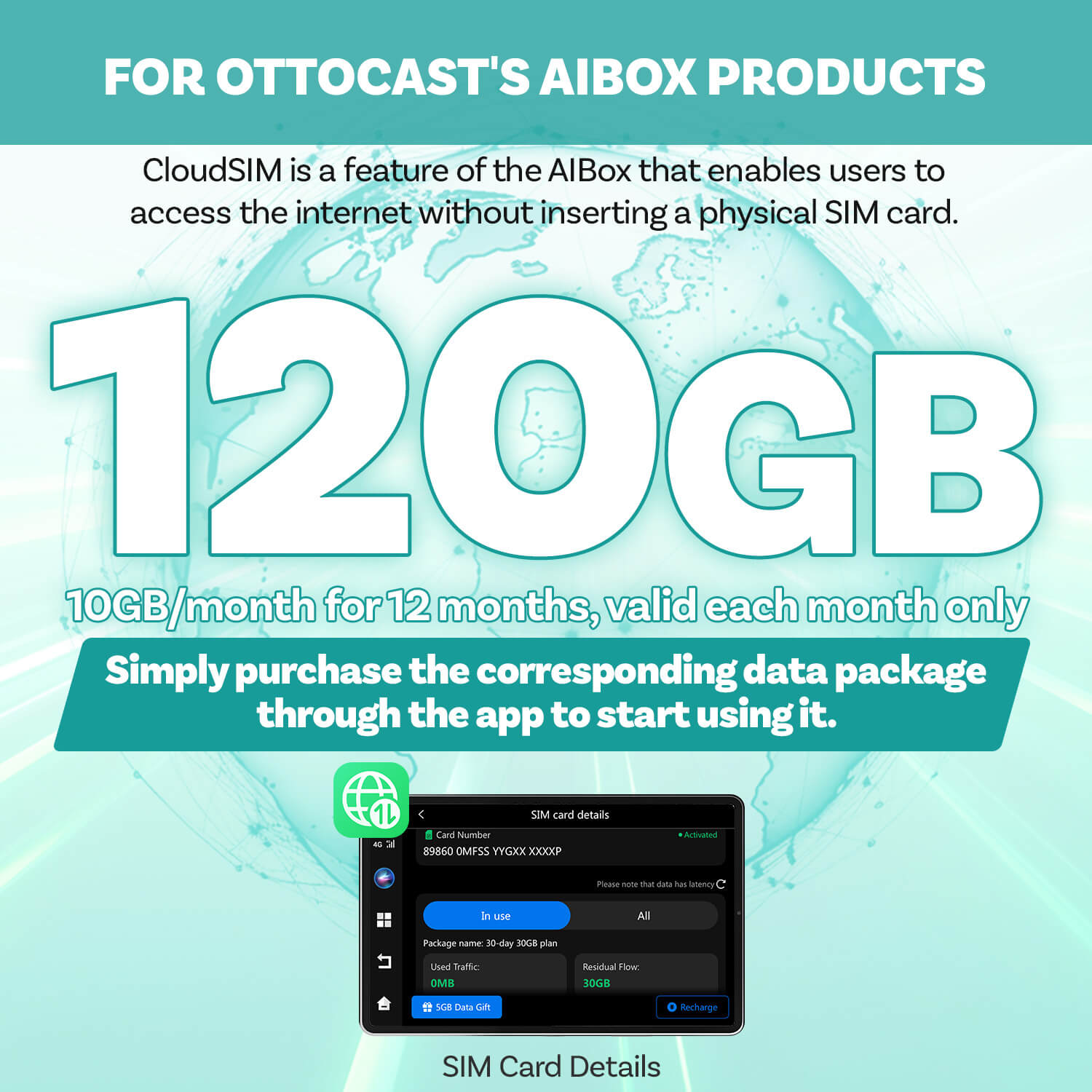 OTTOCAST® CloudSIM - 10GB/30GB/60GB/120GB