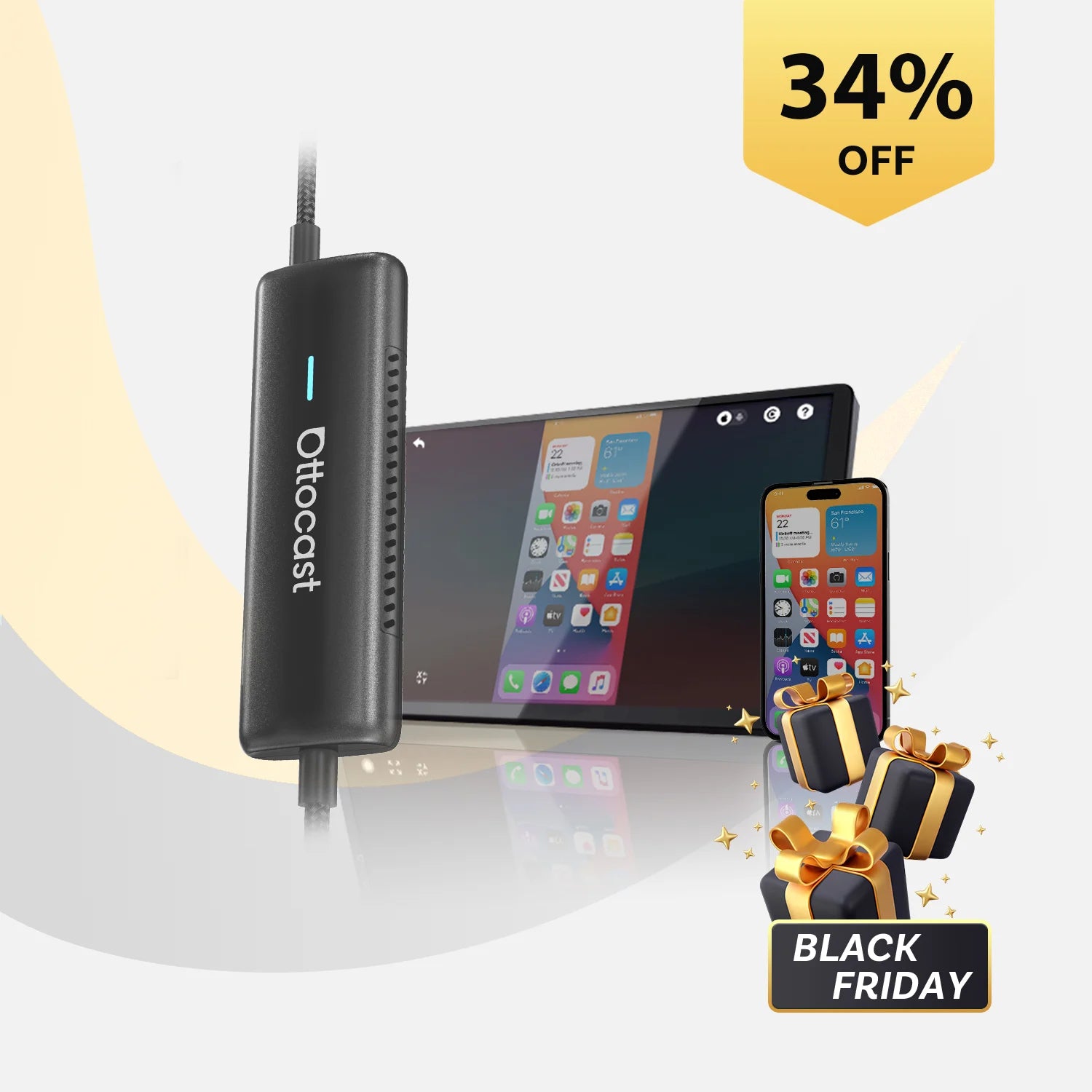 OTTOCAST® Mirror Touch Adapter Wireless CarPlay