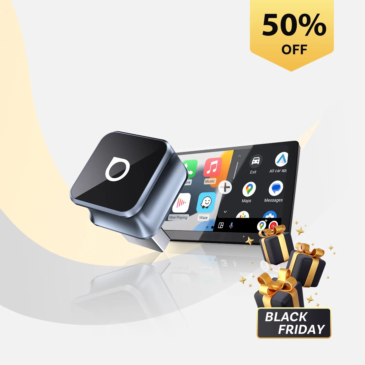 OTTOCAST® Mini 3.0 Ultra Cube Wireless CarPlay Android Auto 2 in 1 Adapter