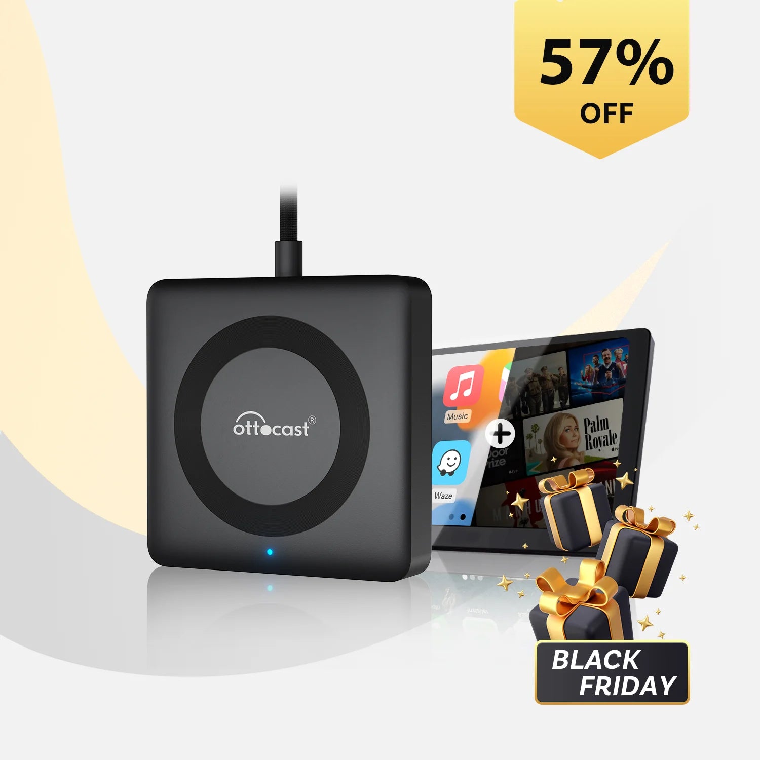 OTTOCAST® Car TV Mate Pro | HDMI Streaming & Wireless CarPlay Android Auto Adapter