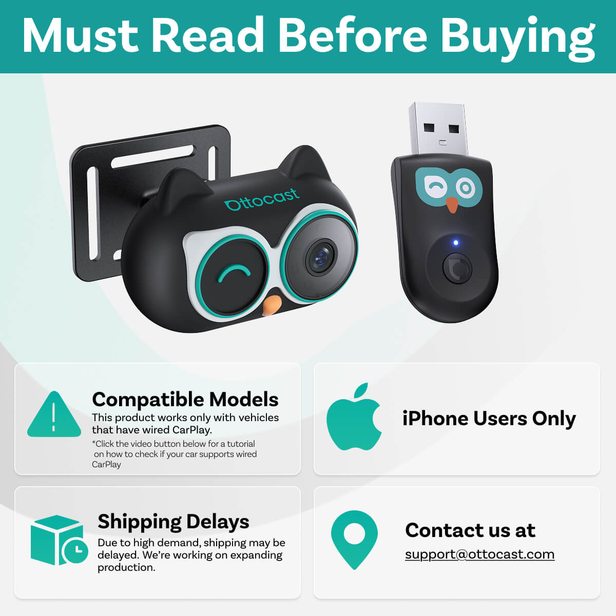 (🎄Christmas Sale 20% OFF) OTTOCAST® Cabin Care Wireless CarPlay Adapter