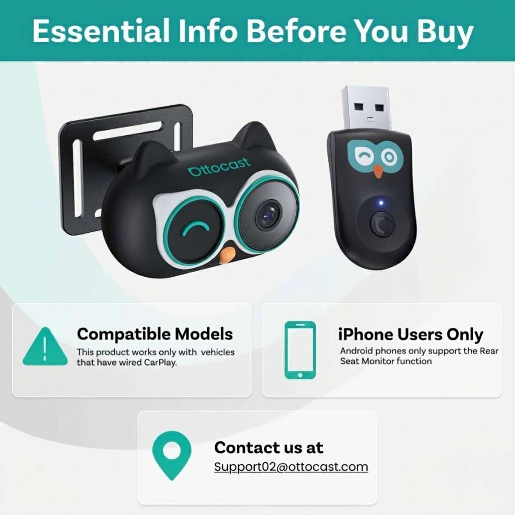 Ottocast® Cabin Care Wireless CarPlay/Android Auto Adapter