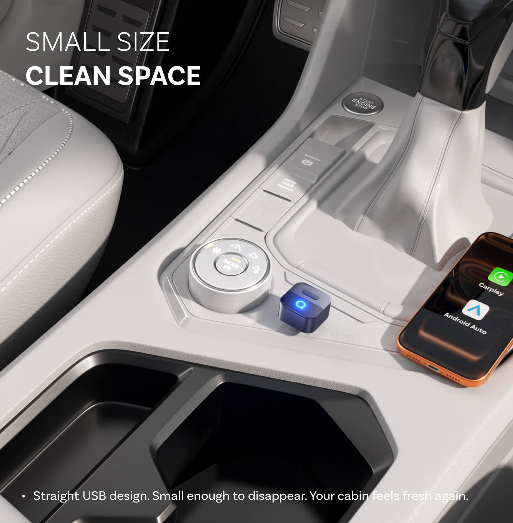 OTTOCAST® Mini Pico Wireless CarPlay/Android Auto Adapter