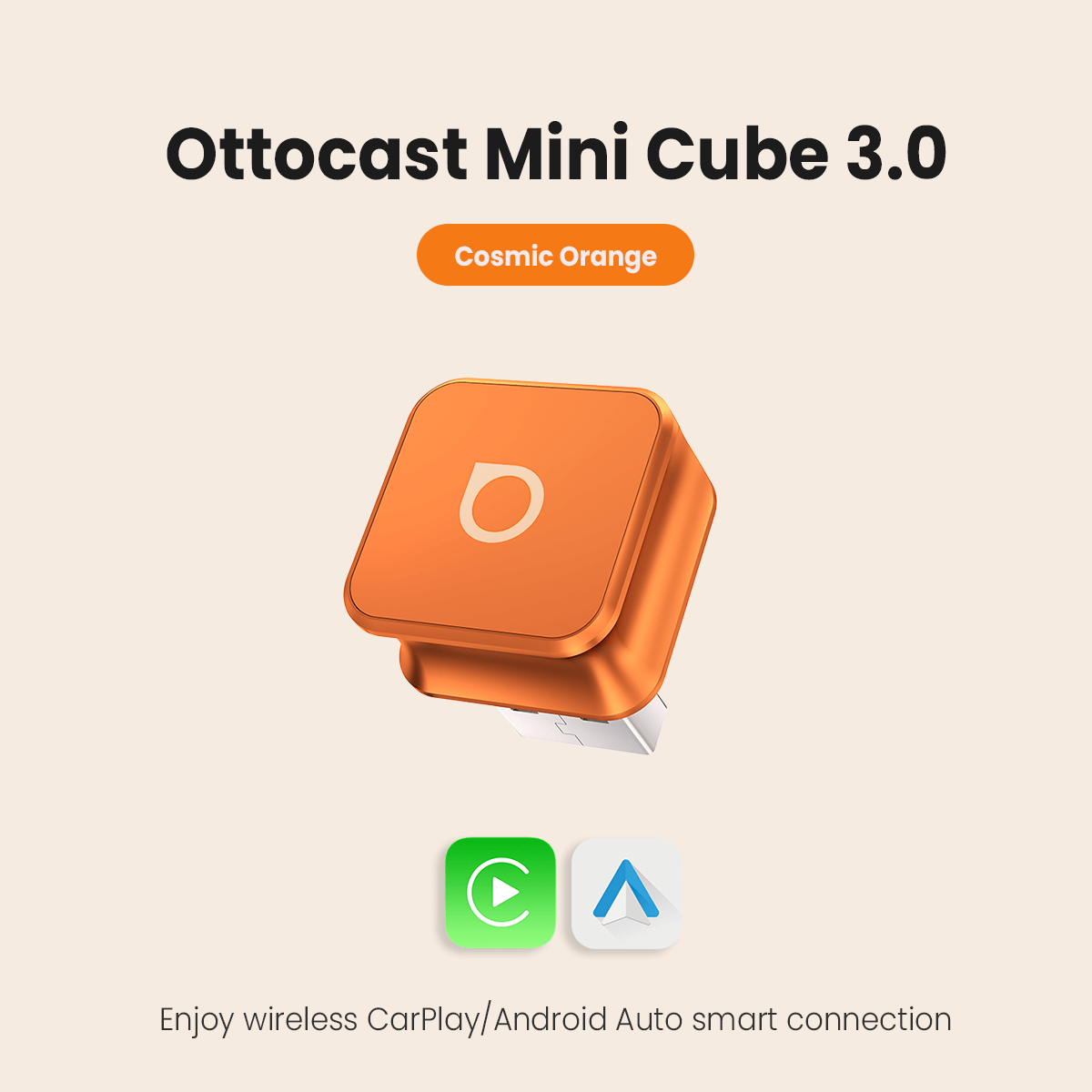 Ottocast Mini 3.0 Ultra Cube wireless CarPlay Android Auto Adapter