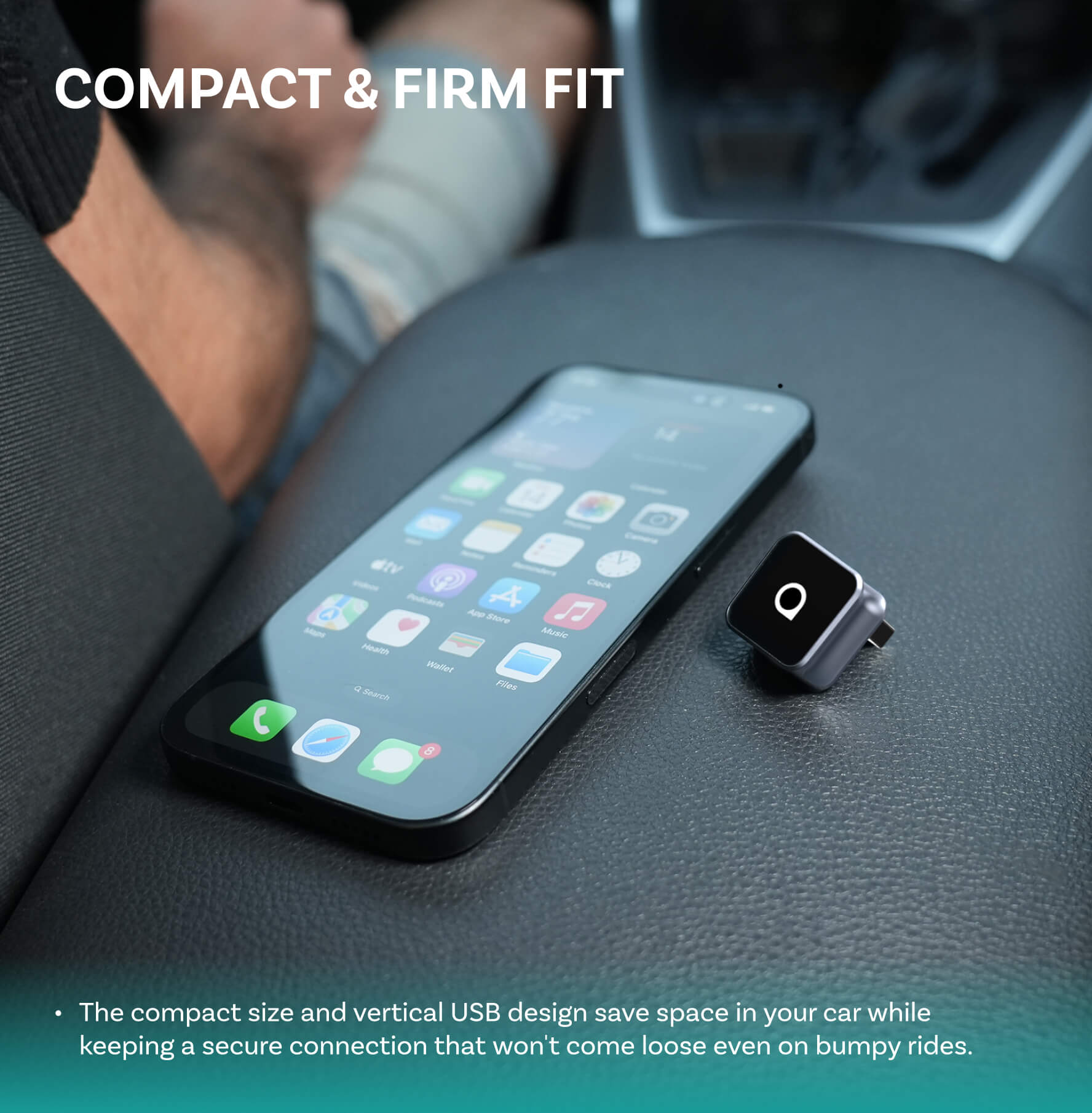 OTTOCAST® Mini 3.0 Ultra Cube Wireless CarPlay Android Auto 2 in 1 Adapter - Cosmic Orange