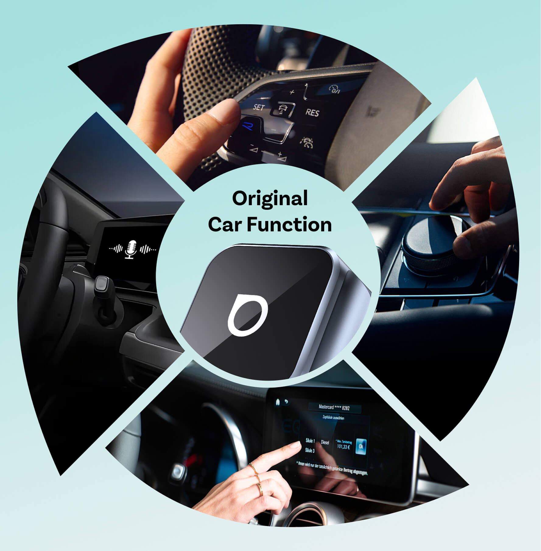 OTTOCAST® Mini 3.0 Ultra Cube Adaptateur 2 en 1 CarPlay Android Auto sans fil