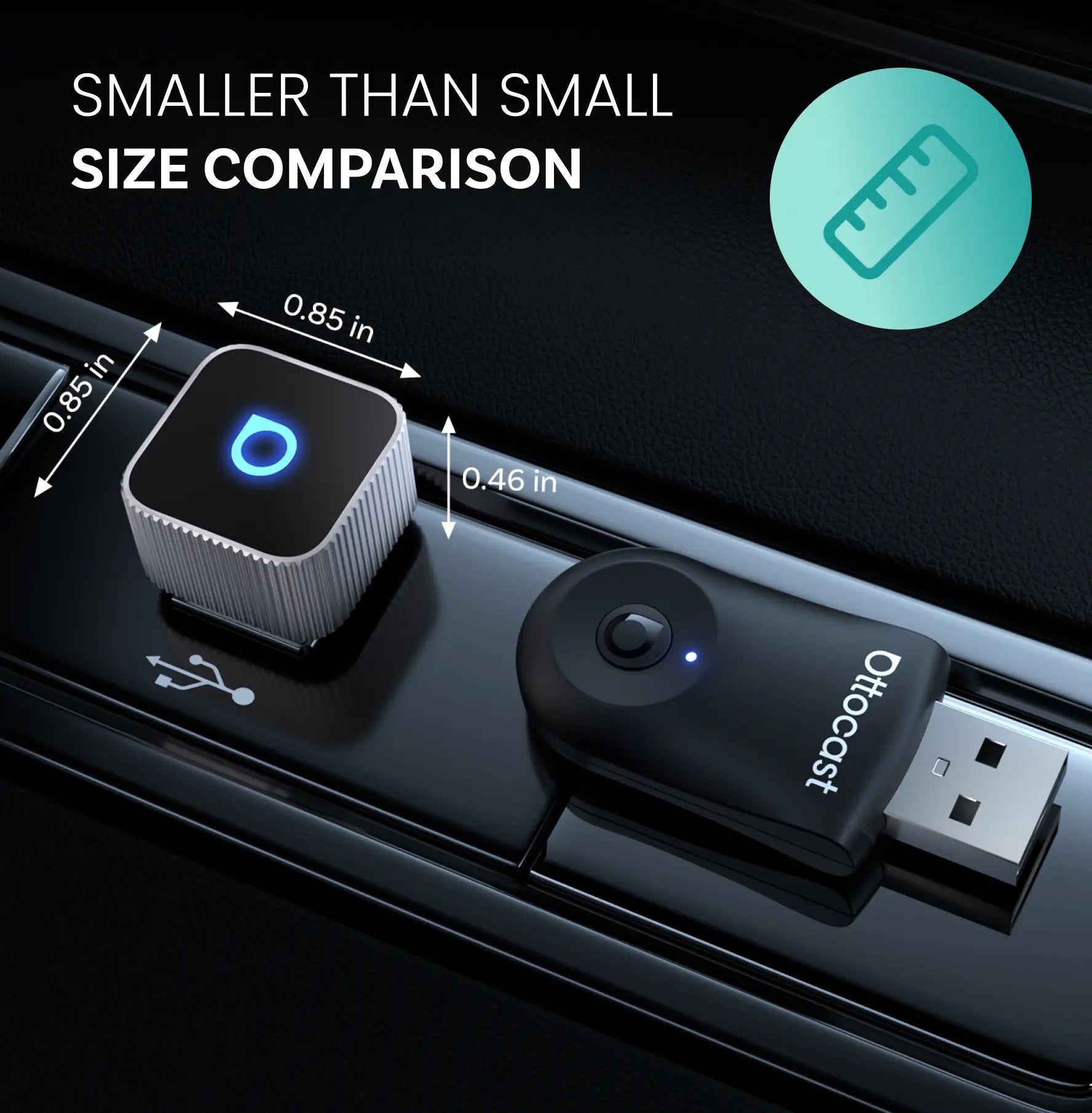 OTTOCAST® Mini 3.0 Ultra Slim Wireless CarPlay Android Auto 2 in 1 Adapter