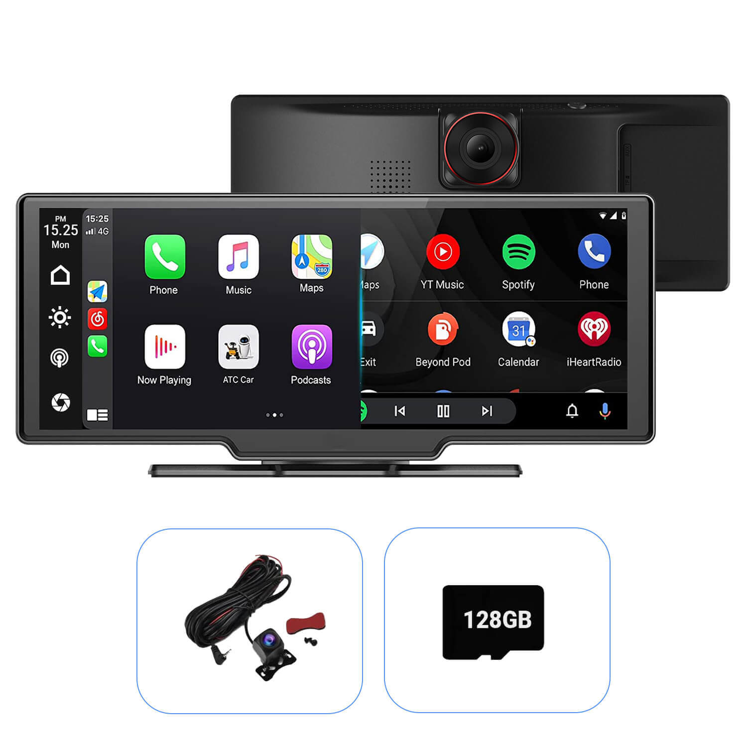 OTTOCAST® Portable 10" Apple CarPlay & Android Auto Car Display Screen