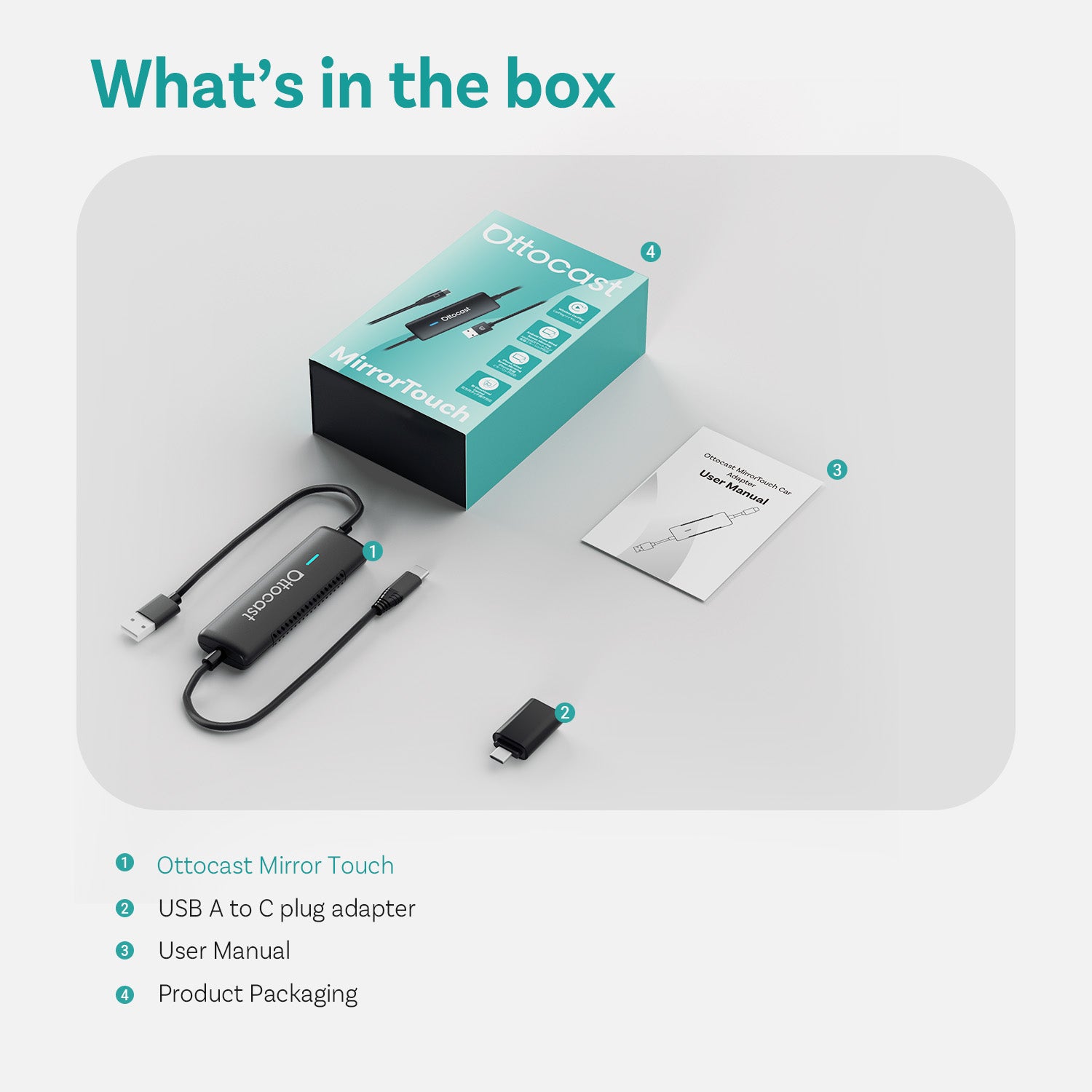 (Promozione Early Bird🕊️)Ottocast® Mirror Touch Wireless CarPlay Adapter