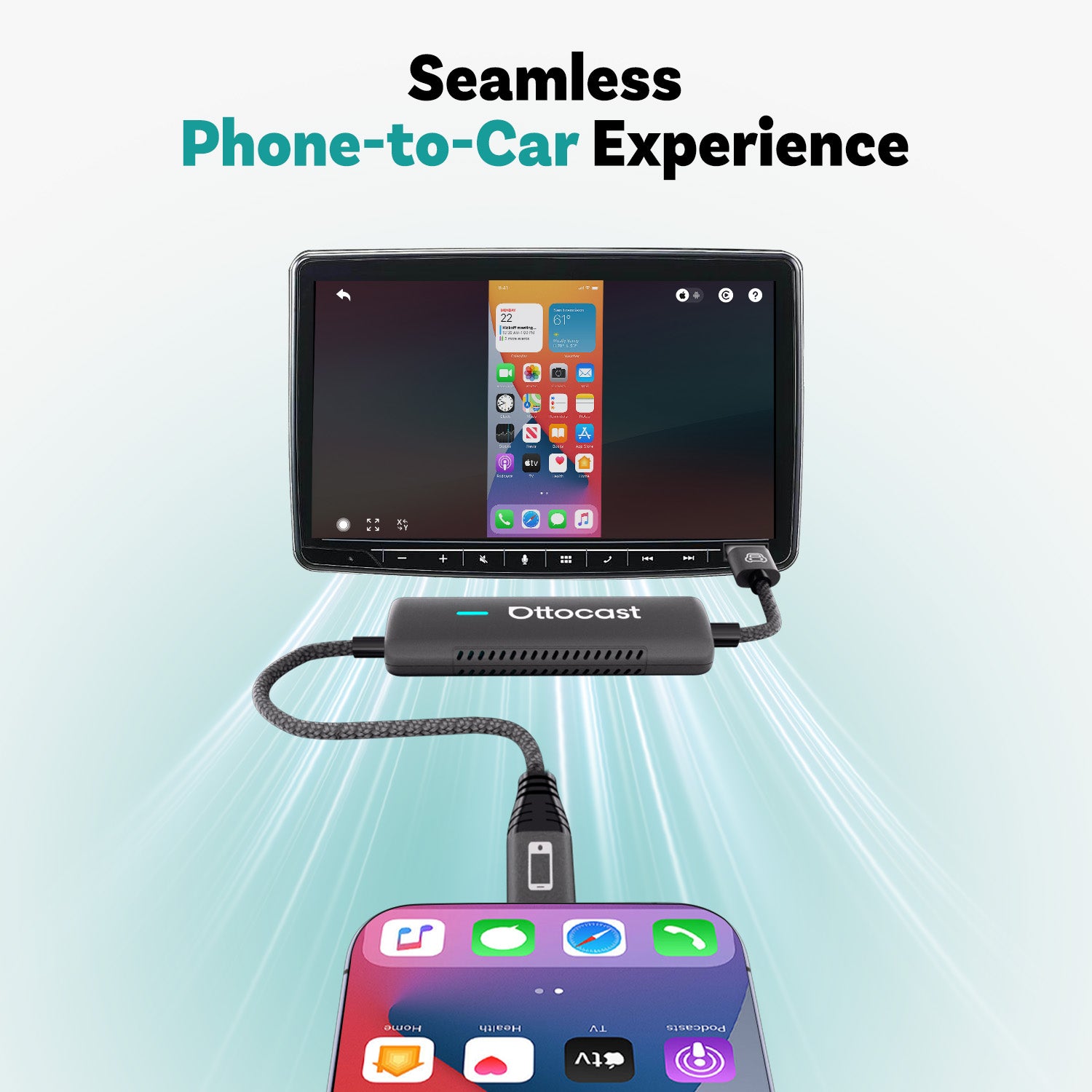 (Promozione Early Bird🕊️)Ottocast® Mirror Touch Wireless CarPlay Adapter