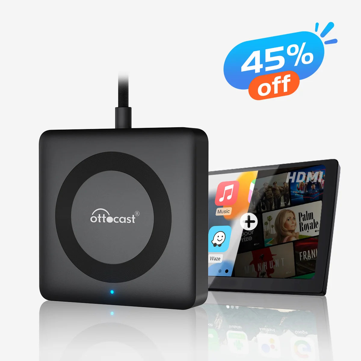 2025 Nueva Actualización - Car TV Mate Pro | HDMI Streaming + Fire TV Sticks + Espejo de Pantalla & Adaptador Wireless CarPlay Android Auto
