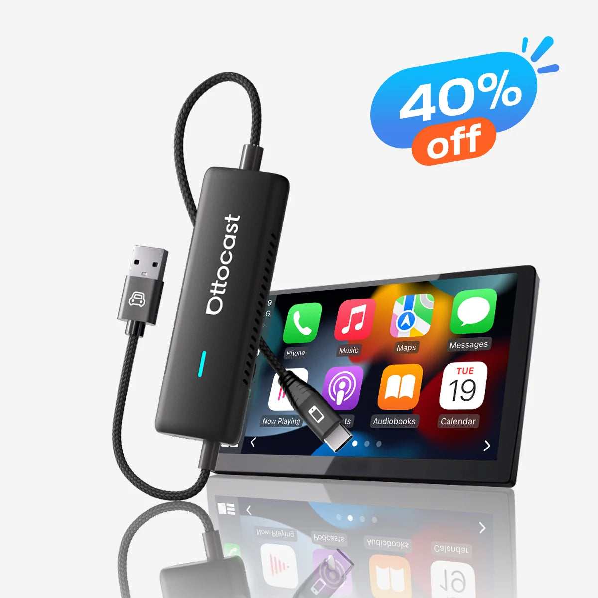 (Promozione Early Bird🕊️)Ottocast® Adaptador Inalámbrico Mirror Touch CarPlay