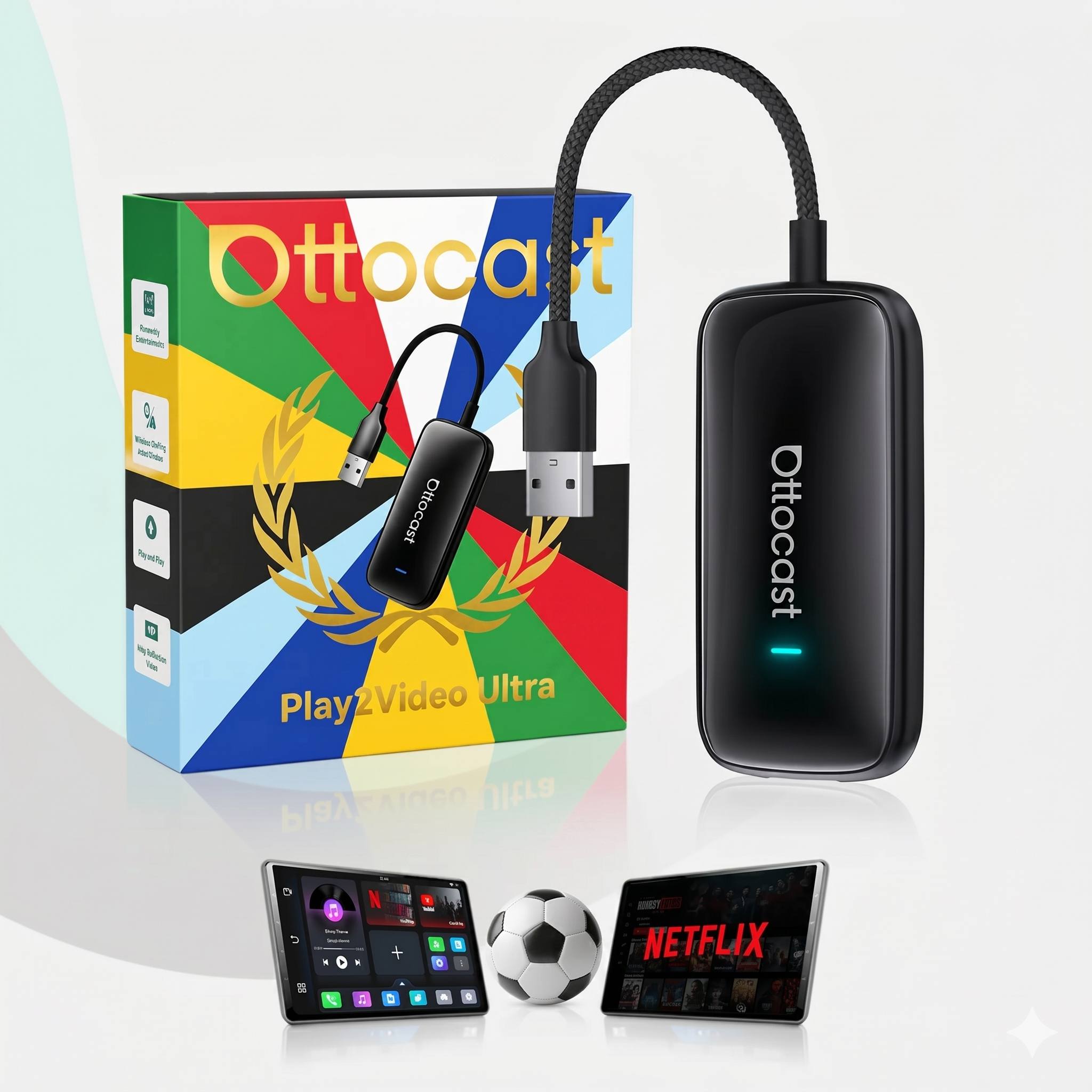 OTTOCAST® Plav2Video Ultra CarPlay/Android Multimedia Box