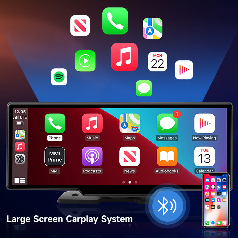 OTTOCAST® Portable 10" Apple CarPlay & Android Auto Car Display Screen