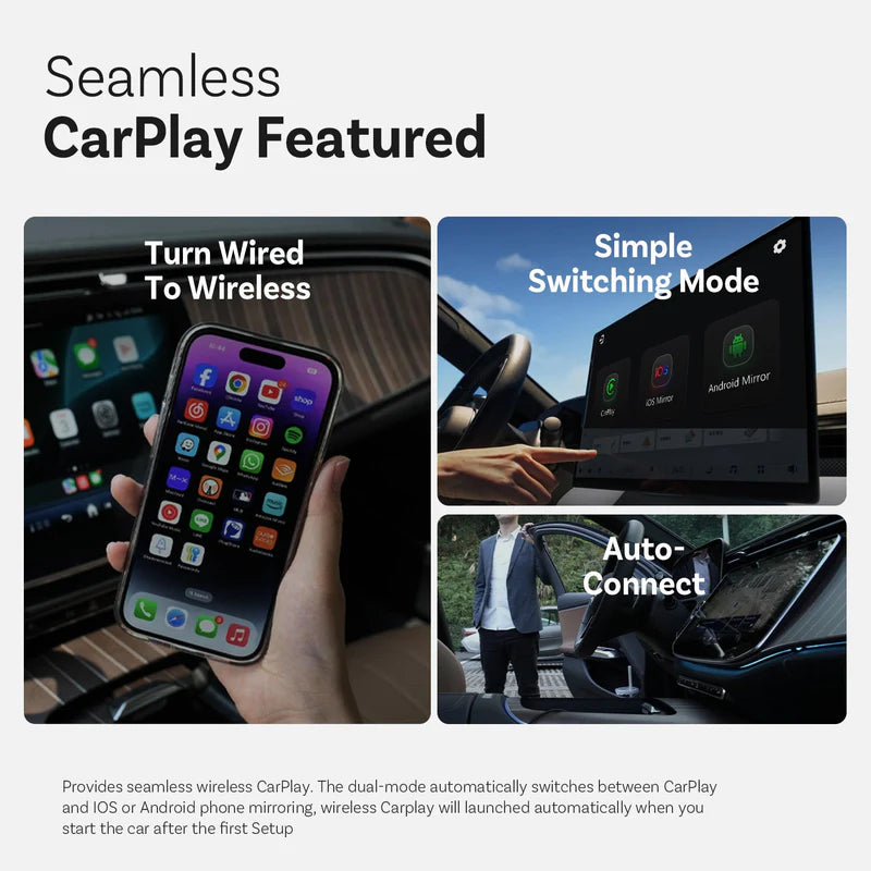 (Promozione Early Bird🕊️)Ottocast® Mirror Touch Wireless CarPlay Adapter