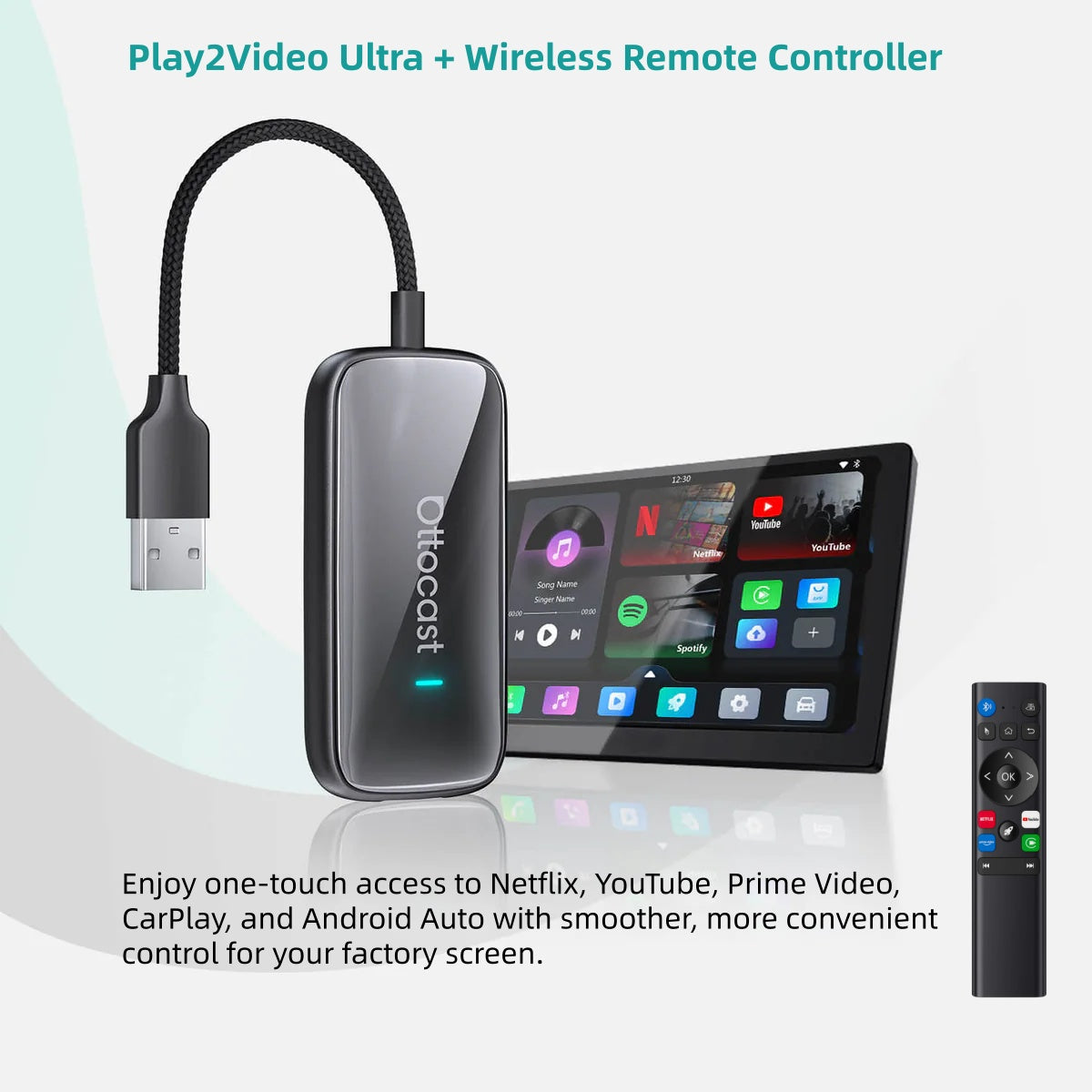 OTTOCAST® Plav2Video Ultra CarPlay/Android Multimedia Box