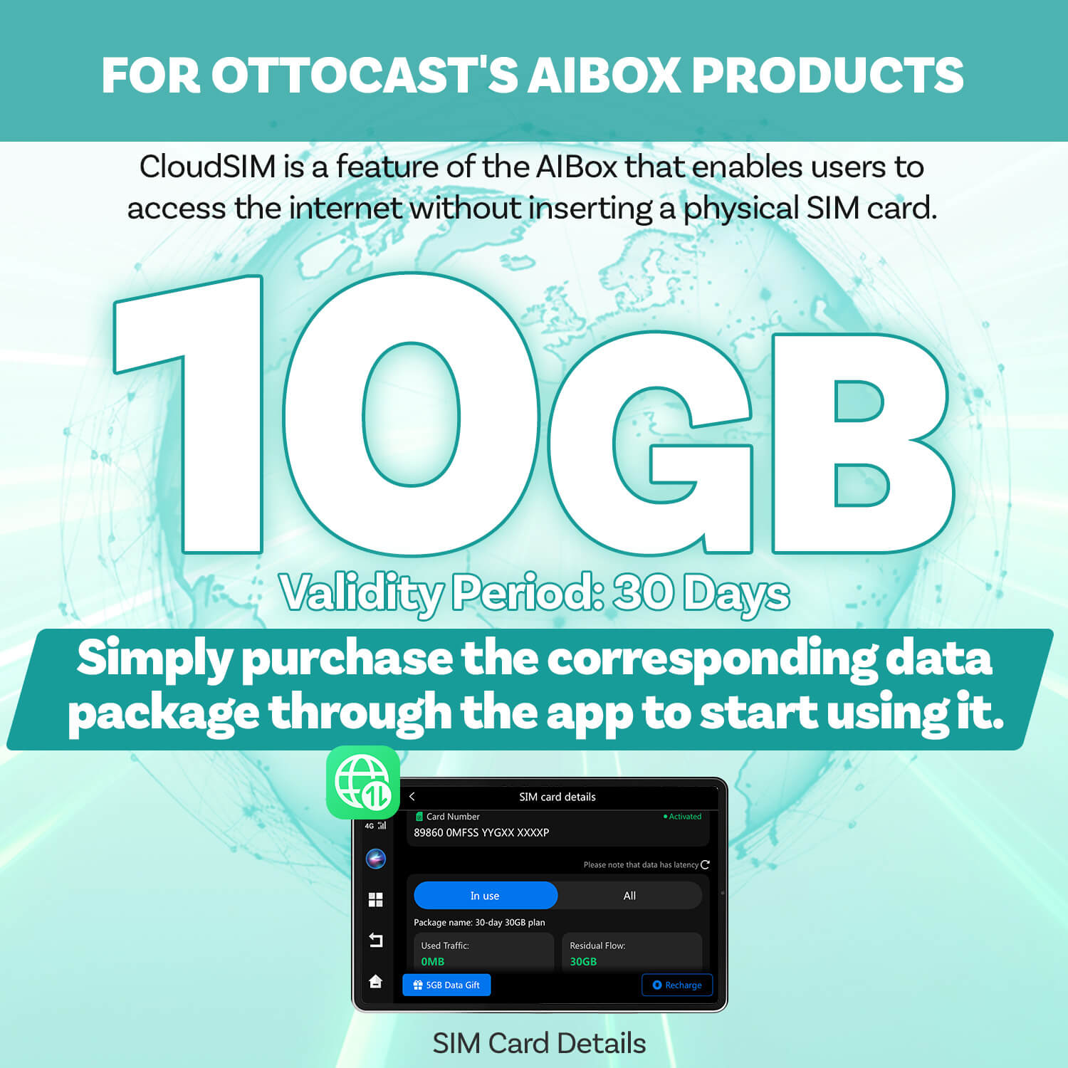 OTTOCAST® CloudSIM - 10GB/30GB/60GB/120GB