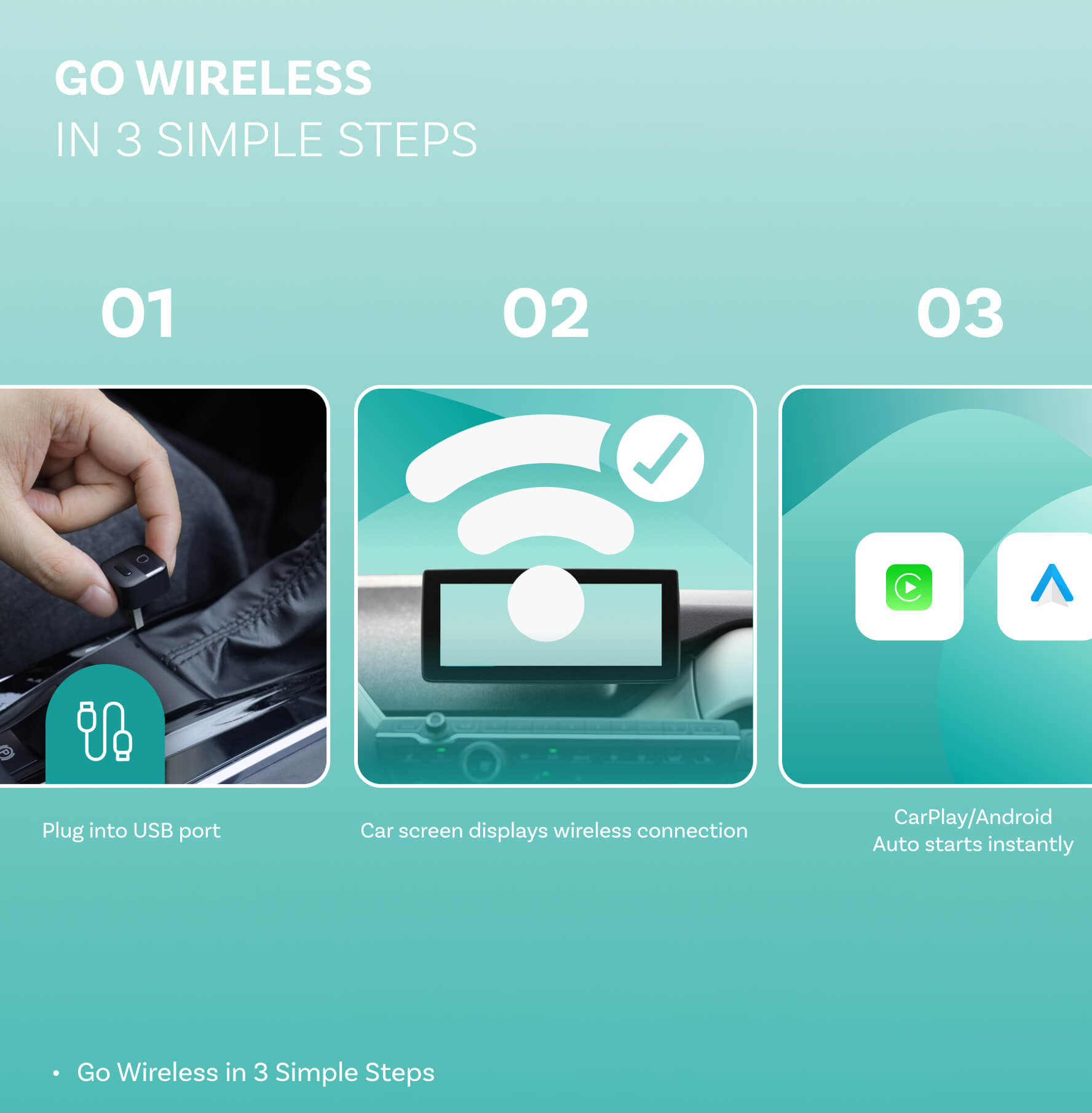 OTTOCAST® Mini Pico Wireless CarPlay/Android Auto Adapter