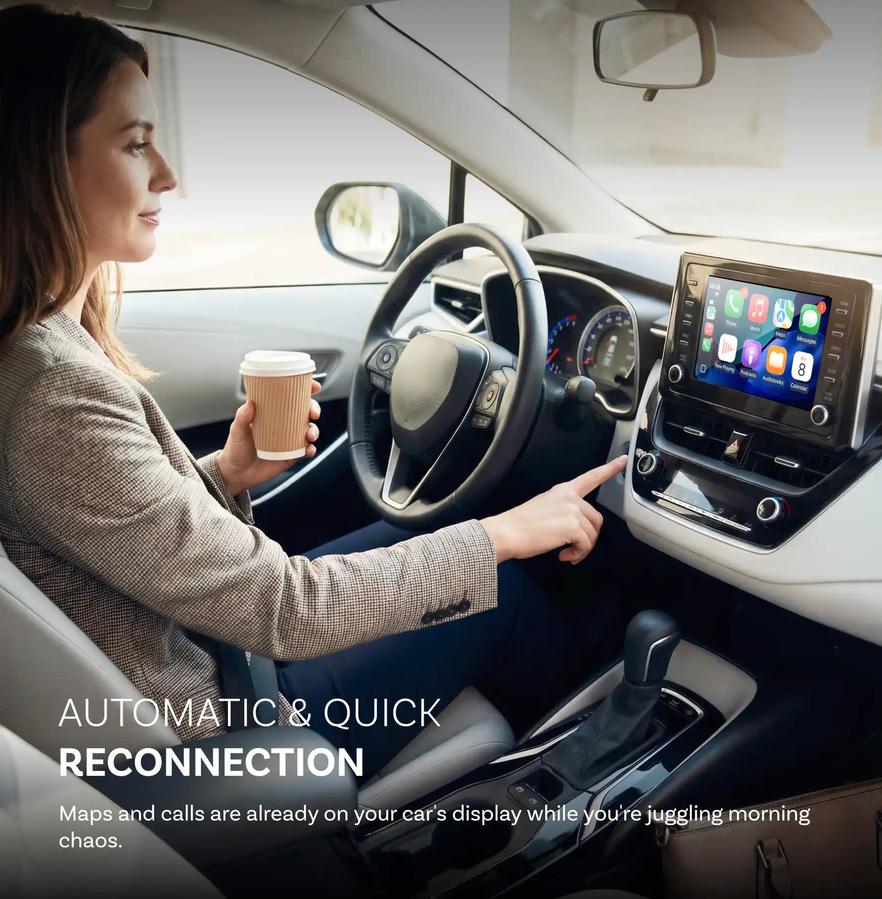 OTTOCAST® Mini Tube Wireless CarPlay/Android Auto Adapter