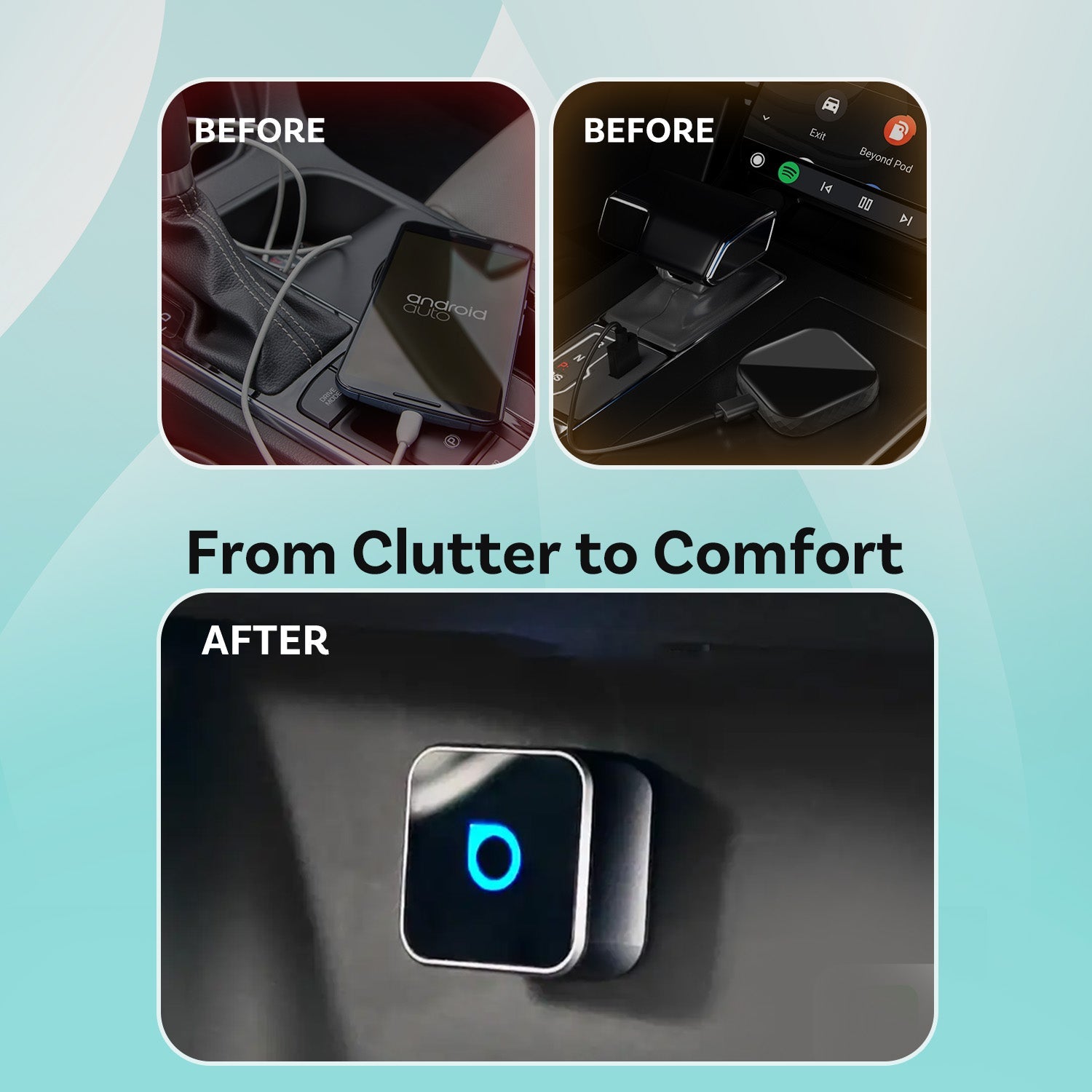 Adaptateur sans fil Ottocast Mini 3.0 Ultra Cube CarPlay Android Auto pour voiture